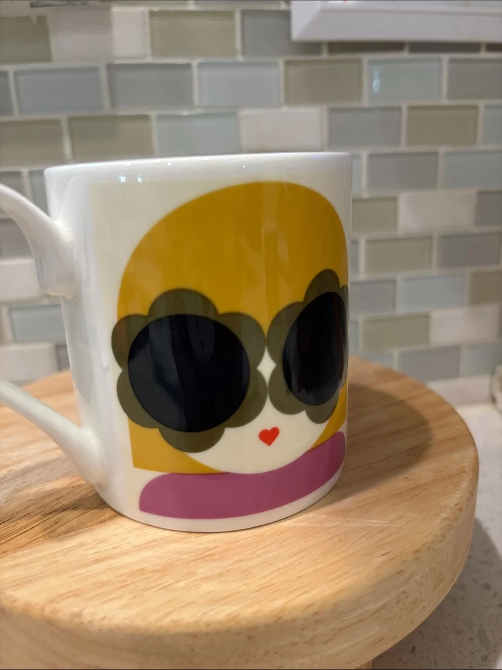 Orla Kiely Lola Yellow & Purple Bone China Mug 300ml NWOT
